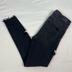 American Eagle Black Skinny Jeans, Size: 4 Regular